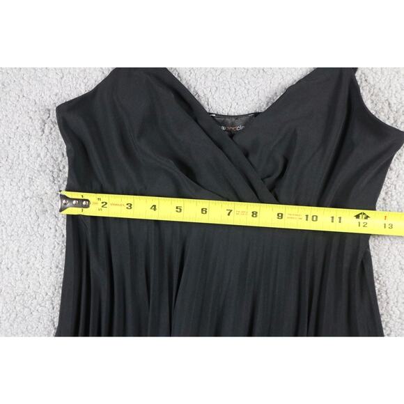 New Max and Cleo Dress Black Small V Neck Sleeveless Spaghetti Strap Pleated - Picture 5 of 6
